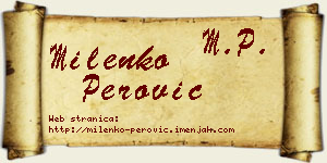 Milenko Perović vizit kartica